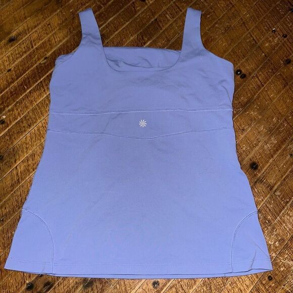 Athleta periwinkle scoop neck support M Athleisure tank - Picture 2 of 3